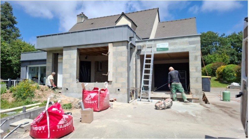 Couverture et mise en place des bandeaux zinc - Constructions 35 Guignen - Maitre d oeuvre